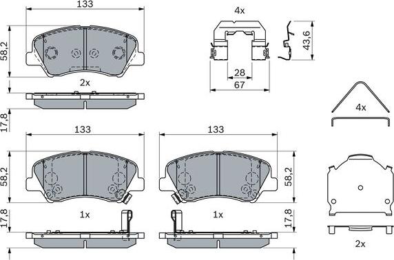 BOSCH 0 986 424 951 - Тормозные колодки, дисковые, комплект onlydrive.pro