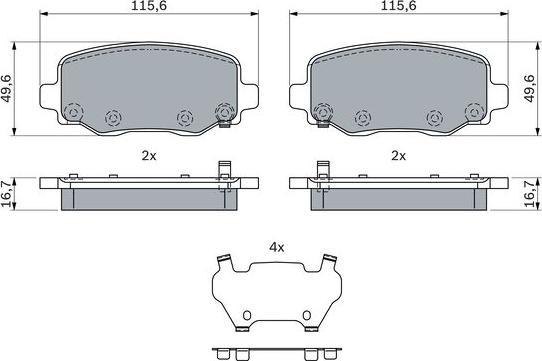 BOSCH 0 986 424 961 - Brake Pad Set, disc brake onlydrive.pro