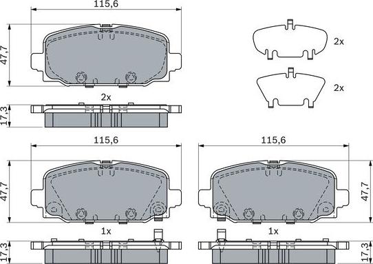 BOSCH 0 986 424 963 - Brake Pad Set, disc brake onlydrive.pro