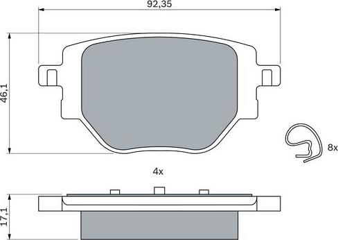 BOSCH 0 986 424 988 - Brake Pad Set, disc brake onlydrive.pro