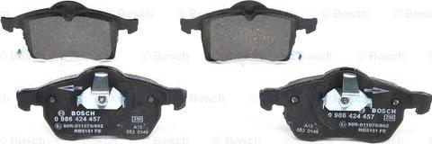 BOSCH 0 986 424 457 - Brake Pad Set, disc brake onlydrive.pro