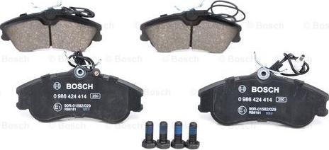 BOSCH 0 986 424 414 - Brake Pad Set, disc brake onlydrive.pro