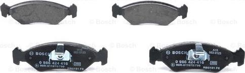 BOSCH 0 986 424 416 - Stabdžių trinkelių rinkinys, diskinis stabdys onlydrive.pro