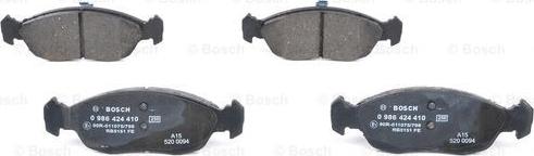 BOSCH 0 986 424 410 - Brake Pad Set, disc brake onlydrive.pro