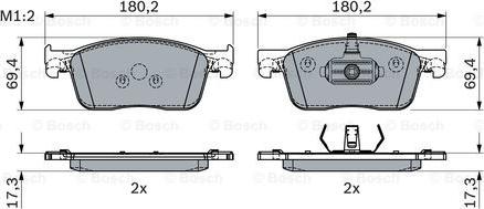 BOSCH 0 986 424 436 - Brake Pad Set, disc brake onlydrive.pro