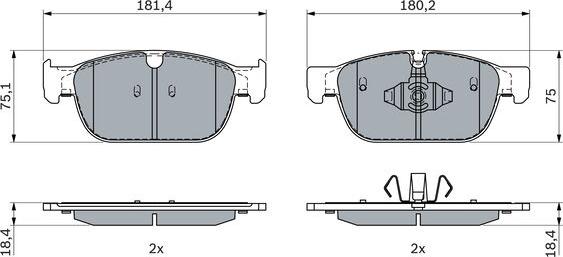 BOSCH 0 986 424 599 - Stabdžių trinkelių rinkinys, diskinis stabdys onlydrive.pro