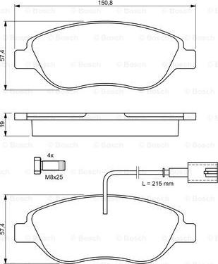 BOSCH 0 986 424 595 - Brake Pad Set, disc brake onlydrive.pro