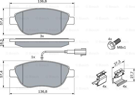 BOSCH 0 986 424 596 - Тормозные колодки, дисковые, комплект onlydrive.pro