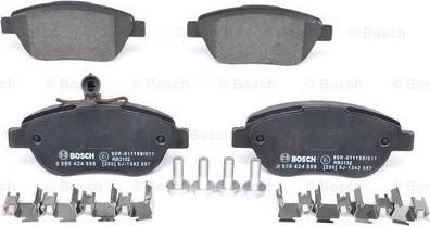 BOSCH 0 986 424 596 - Тормозные колодки, дисковые, комплект onlydrive.pro