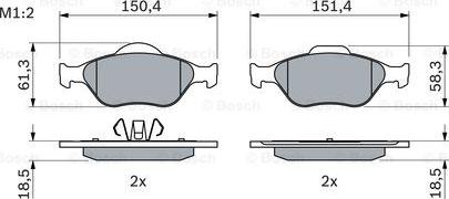 BOSCH 0 986 424 558 - Brake Pad Set, disc brake onlydrive.pro