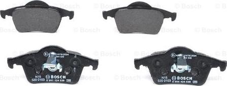 BOSCH 0 986 424 539 - Brake Pad Set, disc brake onlydrive.pro