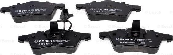 BOSCH 0 986 424 537 - Brake Pad Set, disc brake onlydrive.pro