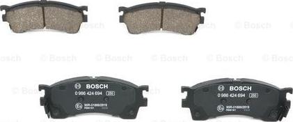 BOSCH 0 986 424 694 - Тормозные колодки, дисковые, комплект onlydrive.pro