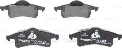 BOSCH 0 986 424 665 - Brake Pad Set, disc brake onlydrive.pro
