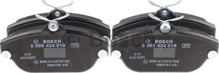 BOSCH 0 986 424 016 - Brake Pad Set, disc brake onlydrive.pro