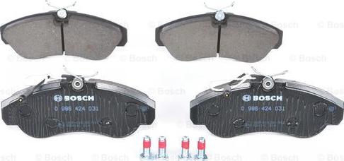 BOSCH 0 986 424 031 - Brake Pad Set, disc brake onlydrive.pro