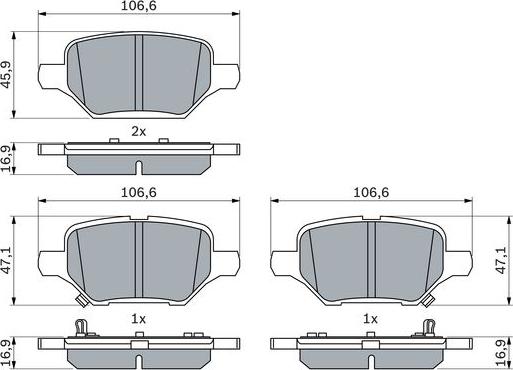 BOSCH 0 986 424 895 - Brake Pad Set, disc brake onlydrive.pro