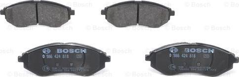 BOSCH 0 986 424 818 - Brake Pad Set, disc brake onlydrive.pro