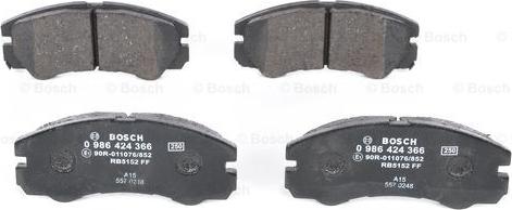 BOSCH 0 986 424 366 - Brake Pad Set, disc brake onlydrive.pro