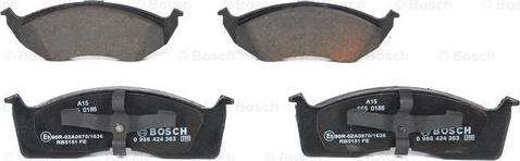 BOSCH 0 986 424 363 - Brake Pad Set, disc brake onlydrive.pro