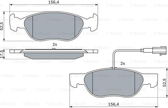 BOSCH 0 986 424 362 - Bremžu uzliku kompl., Disku bremzes onlydrive.pro