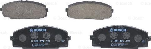 BOSCH 0 986 424 319 - Brake Pad Set, disc brake onlydrive.pro