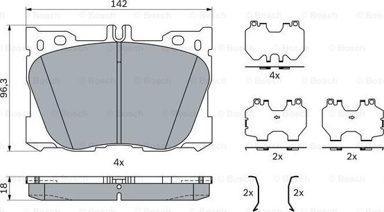 BOSCH 0 986 424 335 - Brake Pad Set, disc brake onlydrive.pro