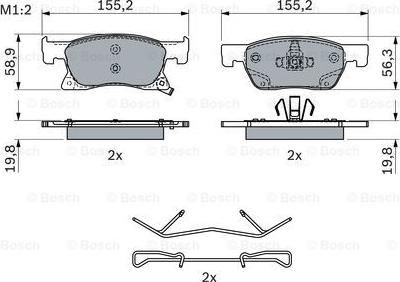 BOSCH 0 986 424 332 - Brake Pad Set, disc brake onlydrive.pro