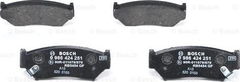 BOSCH 0 986 424 251 - Brake Pad Set, disc brake onlydrive.pro