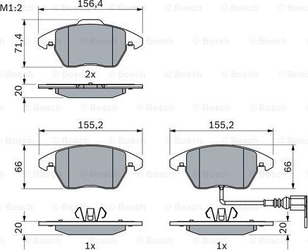 BOSCH 0 986 424 797 - Stabdžių trinkelių rinkinys, diskinis stabdys onlydrive.pro