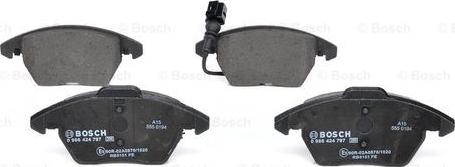 BOSCH 0 986 424 797 - Brake Pad Set, disc brake onlydrive.pro