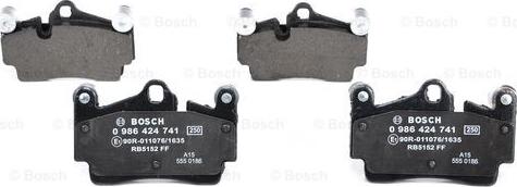 BOSCH 0 986 424 741 - Piduriklotsi komplekt,ketaspidur onlydrive.pro