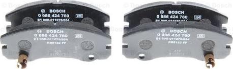 BOSCH 0 986 424 760 - Brake Pad Set, disc brake onlydrive.pro