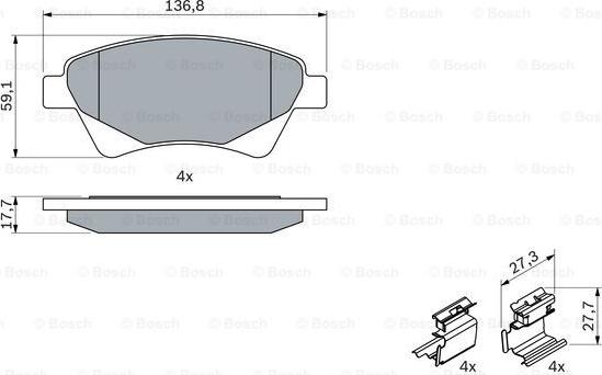 BOSCH 0 986 424 785 - Тормозные колодки, дисковые, комплект onlydrive.pro