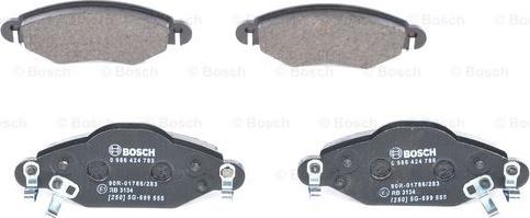 BOSCH 0 986 424 788 - Brake Pad Set, disc brake onlydrive.pro