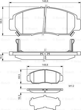 BOSCH 0 986 424 722 - Bremžu uzliku kompl., Disku bremzes onlydrive.pro