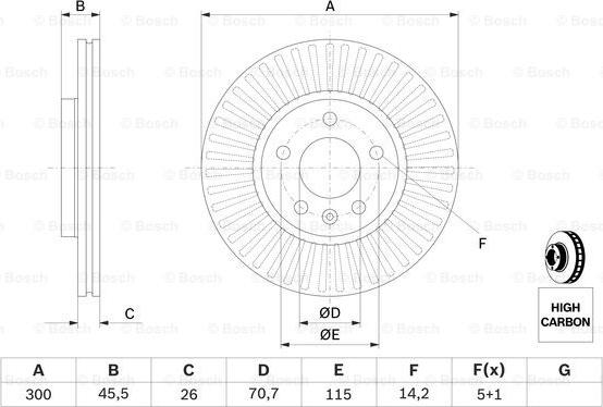 BOSCH 0 986 479 C56 - Stabdžių diskas onlydrive.pro