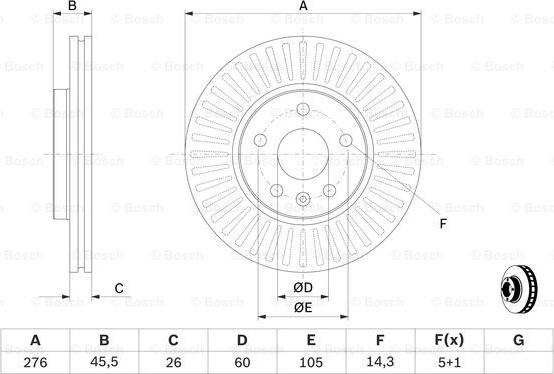 BOSCH 0 986 479 643 - Brake Disc onlydrive.pro