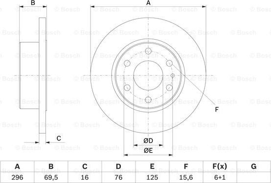 BOSCH 0 986 479 638 - Brake Disc onlydrive.pro