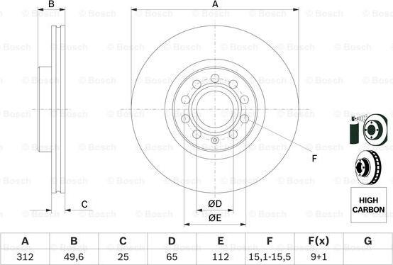 BOSCH 0 986 479 058 - Bremžu diski onlydrive.pro