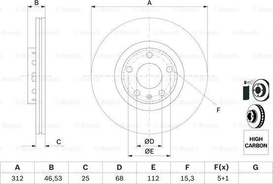 BOSCH 0 986 479 057 - Bremžu diski onlydrive.pro