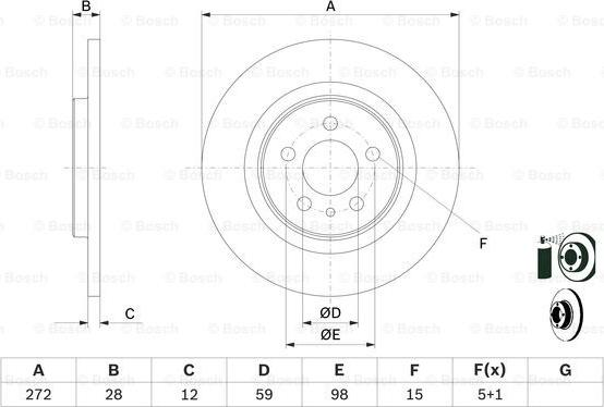 BOSCH 0 986 479 064 - Brake Disc onlydrive.pro