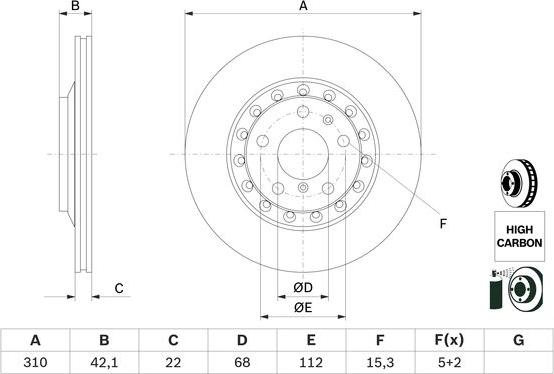 BOSCH 0 986 479 062 - Brake Disc onlydrive.pro