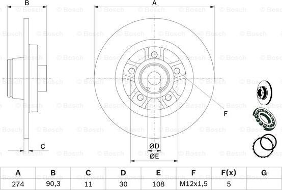 BOSCH 0 986 479 015 - Brake Disc onlydrive.pro