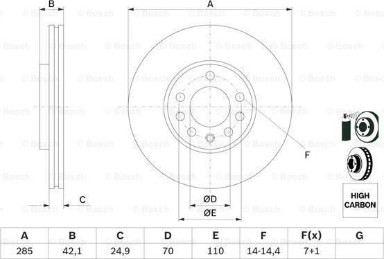 BOSCH 0 986 479 107 - Brake Disc onlydrive.pro