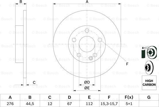 BOSCH 0 986 479 185 - Brake Disc onlydrive.pro