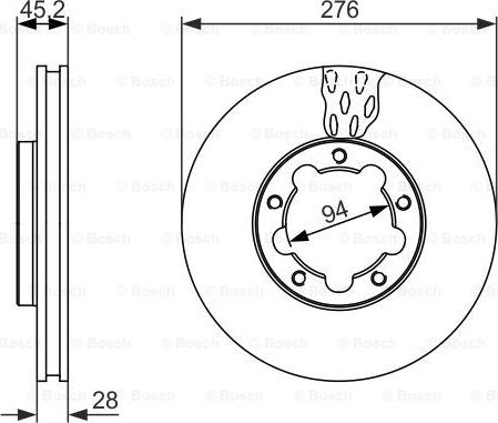 BOSCH 0 986 479 136 - Stabdžių diskas onlydrive.pro