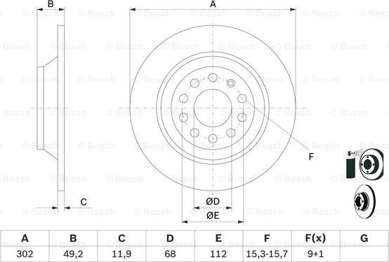 BOSCH 0 986 479 257 - Brake Disc onlydrive.pro