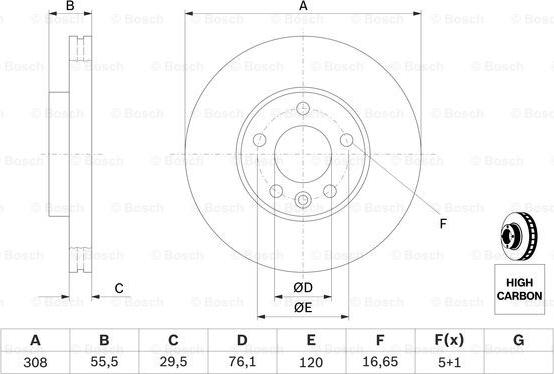 BOSCH 0 986 479 B88 - Stabdžių diskas onlydrive.pro