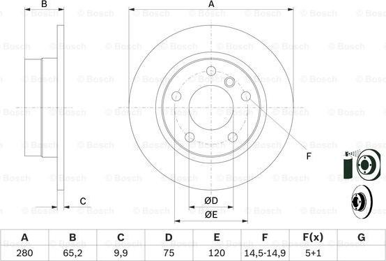 BOSCH 0 986 479 217 - Brake Disc onlydrive.pro